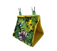 Warmhm Summer Sunshade Bird Nest Hammock Printed Triangle Hanging Bed for Parrots Durable Comfortable Pet Supplies Green