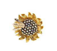 Warmhm Sunflower Pin Brooch for Women Bee Pin Costume Jewelry Bling Rhinestone Brooch