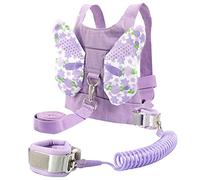 Warmhm Toddler Safety Harness with Leash and Butterfly Backpack Leash for Kids, Child Anti-Lost Walking Strap with 360° Rotating Spiral Wrist Link, Baby Walking Harness Set for Outdoor