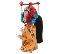 Warmhm Traditional Chinese Peking Opera Doll Figurine 5 Inch Handmade Silk Opera Collectible Ornament for Home Office Lunar New Year Decoration