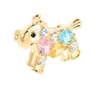 Warmhm Ultralightweight Colorful Crystal Horse Brooch Pin Miniature Animal Lapel Pin for Women Versatile Cartoon Style Accessory for Hats Scarves Bags Protective Brass Finish Holiday