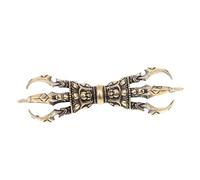 Warmhm Unique Antique Style Brass Vajra Pestle Desktop Decor Stable Small Tibetan Brass Ornament Vintage Chic Living Decoration Accessory with Delicate Workmanship