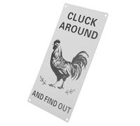 Warmhm Unique Rustic Chicken Coop Metal Sign for Farmhouse and Garden Decor Funny Clucking Chicken Wall Art Easy to Hang for Kitchen and Farmhouse Decoration