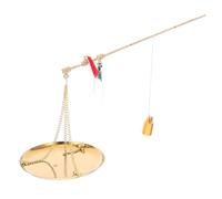 Warmhm Vintage Copper Medicine Scale with Pan Portable Traditional Chinese Handheld Scale for Accurate Weighing of Herbs Tea Jewelry Coins Compact Travel Friendly Design