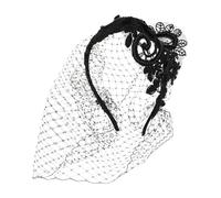 Warmhm Vintage Flapper Veil Headband with Rhinestone Embellishments Lightweight Bridal Mesh Fascinator for Weddings Tea Parties and Elegant Hairstyles