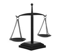 Warmhm Vintage Metal Scale of Justice Jewelry Tower with Display Tray Multi Use Decorative Statue for Home and Office Unique Fairness Symbol Accent for Jewelry Candles Seasonal Decor