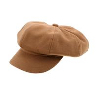 Warmhm Vintage Octagonal Beret Hat for Women Artistic Japanese Style Newsboy Cap Autumn Spring Winter Cabbie Headwear for Ladies Coffee