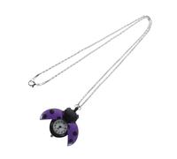 Warmhm Vintage Purple Quartz Pocket Watch Necklace Cute Ladybug Pendant Lightweight Portable for Handbags Party Decoration and Daily Use Friendly Teaching Accessory
