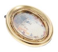 Warmhm Vintage Resin Photo Frame 4x3 Inch Oval Decorative Frame Stand - Wall Hanging or Tabletop Display for Bedroom Shop Reliable Material (White/Gold)
