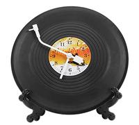 Warmhm Vintage Vinyl Clock Decorative Plastic Desk Ornament for Offices | Retro Style Clock, Keeps Accurate Time, Vinyl Record Shape, Bedrooms, Aa Battery Not Included