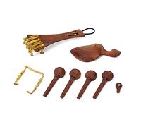 Warmhm Violin Red Accessories Set 15pcs Chin Rest Tailpiece Endpin Tail Gut Pegs