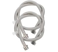 Warmhm Washing Machine Extension Hose Inlet Supply Line 2pcs 1/2 Inch Thread Braided Washing Machine Hose 80cm 304 Stainless Steel Epdm Rubber Silver