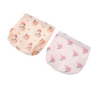 Warmhm Waterproof Makeup Storage Pouch 2pcs Small Travel Cosmetic Bags with Spring Clip Print for Women Portable Mini Makeup Organizer in Milk Almond Peach