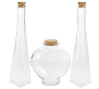 Warmhm Weddings Sand Ceremony Kit, Clear Tower and Heart Shaped Glass Favor Jars With Cork Decorative Candy Bowls Decorative Jars Drift Bottle Wishing Bottle For Diy Craft