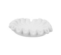 Warmhm White Ceramic Soap Dish Lotus Leaf Shape Self Draining Porcelain Soap Holder for Bathroom Shower Thick Ceramic Tray with Waterfall Design Elegant Non Slip