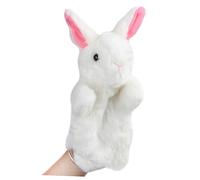 Warmhm White Plush Rabbit Hand Puppet for Boys and Girls Story Telling and Role Play, Soft Short Plush Material, Designed to Improve Parent-Child Relationships and Communication Skills