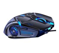 Warmhm Wired Silent Mouse with 6d Key Layout and One-key Rate Regulation, Abs Material, Seven-color Breathing Light, Ergonomic Design for Gaming and Computer Use