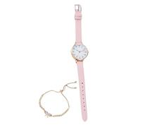 Warmhm Women Quartz Wrist Watch Set with Bow Bracelet, Alloy Pu | Fashionable Delicate Style, Simple Chic Look, Convenient Wear or Take, Accurate Time