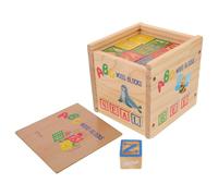 Warmhm Wooden Abc Number Counting Blocks for Montessori Educational Building with Engraved Alphabet and Numbers Safe Natural Wood with Rounded Edges Promotes Creativity Cognitive