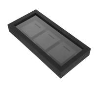 Warmhm Wooden Medal Display Case Black Wood Finish Holder Sports Medal Shadow Box for Marathon Running Football Gymnastics Badge and Photo Display Rack