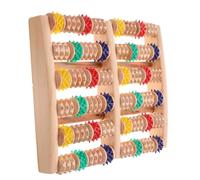 Warmhm Wooden Roller Foot Massage Tool for Plantar Relief Smooth Edge Body Massager with Six-Row Design Portable Foot Care Roller for Deep Tissue Relaxation and Stress Relief