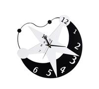 Warmhm Wooden Silent Wall Clock Large 40cm Moon Stars Design No Punching Required Easy to Install for Children's Room and Study