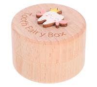 Warmhm Wooden Tooth Keepsake Box Dustproof Storage Container for Boys Compact Carved Lost Teeth Organizer Childhood Memory Gift