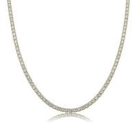 Warmhope Exquisite Shimmering Adjustable Women Tennis Necklace 14K Gold Finish Cubic Zirconia Stone Radiant Faux Diamond Thin Fine Chain Perfect for Prom Formal Parties Evening Events Gifts, Universal