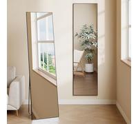 Warmiehomy 150x40cm Black Mirror Full Length Standing Rectangular Full Body Floor Mirror with Stand Hanging or Leaning Against Wall for Bedroom