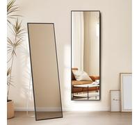 Warmiehomy 165x50cm Black Mirror Full Length Standing Large Rectangular Full Body Floor Mirror with Stand Hanging or Leaning Against Wall for Bedroom
