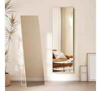 Warmiehomy 165X50cm Large Full Length Standing Mirror, Rectangular Full Body Floor Mirror with Stand, Hanging or Leaning Against Wall for Bedroom, Gold
