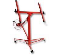 Warmiehomy 16FT Heavy Duty Drywall Lift Plaster board lifter Panel Hoist Jack Tool Lifter With 4" Caster Wheels Rolling Lockable Red