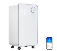Warmiehomy 16L/Day Dehumidifier, Energy 24H-Timer Air Purifier, 2L Water Tank, 3 Color Humidity Sensor & Digital Display, Sleep Mode, Child-lock, Automatic Drainage, Laundry Drying (Smart App+WIFI)