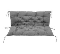 Warmiehomy 2/3 Seater Patio Swing Cushion with Backrest, Waterproof Garden Bench Cushion with Back, 150x100x8cm Comfortable Outdoor Bench Seat Cushion with Non-Slip Straps for Canopy Furniture, Grey