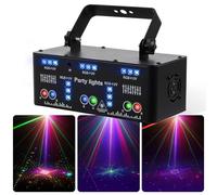 Warmiehomy 21 Eyes Disco Laser Light, Sound Activated Strobe Party Light with UV Black Light, Remote Control & 175 Effects, DJ Stage Lights for Home/Wedding/Birthday