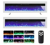WarmieHomy 3 in 1 Electric Fire 152cm Freestanding/Recessed/Wall Mounted Electric Fireplace, Medial Wall Fireplace 60 inch with Remote Control, 9 Flame Colors & 2 Heating Mode 900W&1800W Adjustable