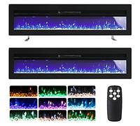 WarmieHomy 3 in 1 Electric Fire 152cm Freestanding/Recessed/Wall Mounted Electric Fireplace, Medial Wall Fireplace 60 inch with Remote Control, 9 Flame Colors & 2 Heating Mode 900W&1800W Adjustable