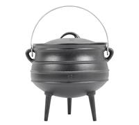 Warmiehomy 3 Legs Cast Iron Pot,8L Cast Iron Cauldron African Potjie Pot,Dutch Oven Cooking on Feet Or Hanging for Camping Stewing