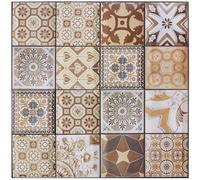 Warmiehomy 3D Tile Stickers Self Adhesive Wall Tiles 30x30cm 36Pcs Peel and Stick Wall Tile Stickers Waterproof Vinyl for Living Room Kitchen Bedroom Bathroom(Fancy Pattern)