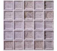 Warmiehomy 3D Tile Stickers Self Adhesive Wall Tiles 30x30cm 36Pcs Peel and Stick Wall Tile Stickers Waterproof Vinyl for Living Room Kitchen Bedroom Bathroom(Purple-Gray Marble)