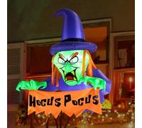 Warmiehomy 3FT Halloween Inflatables Outdoor Decorations Scary Witch Broke Out from Window, Spooky Blow Up Yard Outdoor Halloween Decorations, Inflatable Decor for Indoor Garden Lawn