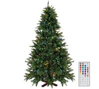 Warmiehomy 4ft Artificial Christmas Tree with Wooden Stand, Pre-Lit Xmas Tree with Lights, 466 PE & PVC Branches Tips, for Outdoor Indoor Christmas Home Decorations