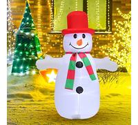 Warmiehomy 4FT Christmas Decorations Inflatable Snowman, Outdoor Xmas Decorations Built-in Bright LED Light Blow Up Yard Inflatable Christmas Decorations for Indoor Garden Shopping Mall