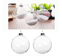 Warmiehomy 5PCS Hanging Clear Glass Bauble 8cm Fillable Christmas Baubles for DIY Decorations