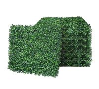 Warmiehomy 6 PCS Artificial Leaves Hedge Panels Hedge Wall Panels Artificial Grass Backdrop Wall 40 X 60cm 4cm Green Grass Wall for Decor Privacy Fence Indoor Outdoor Garden (Drak Green, 6 Pcs)