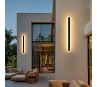 Warmiehomy 60cm 2 Pack Outdoor Wall Lights, Modern LED Outside Lights Mains Powered, Ip67 Waterproof External Lights, 3000K Warm White Light Exterior & Indoor Wall Light for Front Door Porch Garage