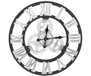 Warmiehomy 60cm Large Wall Clock, 3D Gear Vintage Industrial Silent Roman Wall