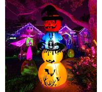Warmiehomy 6FT Halloween Inflatables Outdoor Decorations Colourful Zombie Ghost, Blow Up Yard Outdoor Halloween Decorations with LED Light, Inflatable Decor for Indoor Garden Lawn Shipping Mall