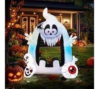 Warmiehomy 6FT Halloween Inflatables Outdoor Giant Cute Ghost Inflatable Halloween Ghost Decorations Blow up Yard Decorations for Halloween Party Indoor Outdoor Garden Lawn Decorations