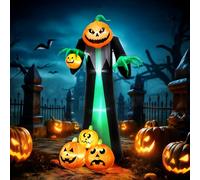 Warmiehomy 7.8FT Halloween Inflatable Decorations Giant Pumpkin Ghost with Lights, Blow Up Yard Halloween Decorations for Outdoor Indoor Garden Lawn Shopping Mall Inflatables